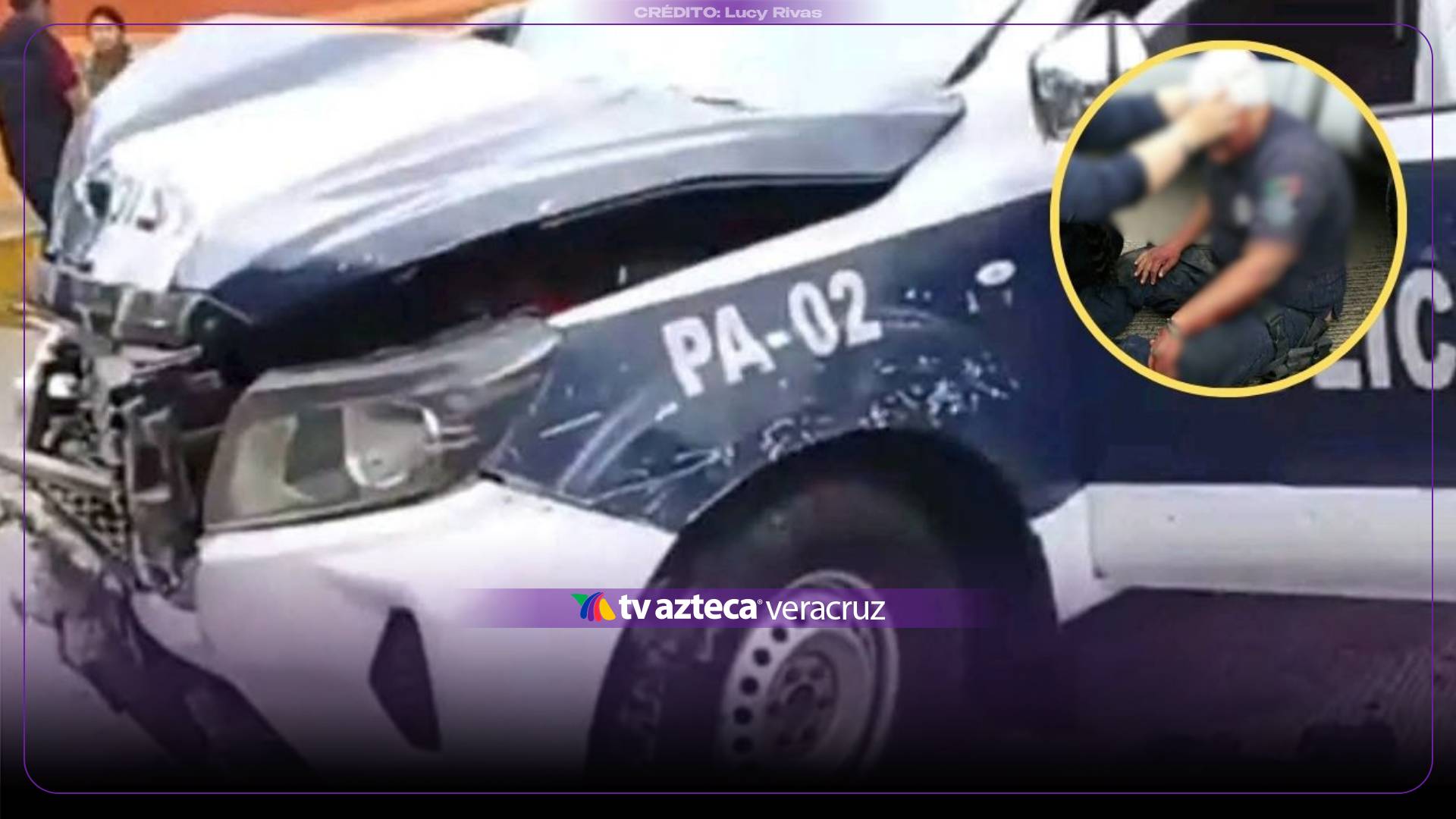 ¡BRUTAL CHOQUE! Patrulla se estrella contra muro por FALLA en los FRENOS en Veracruz; hay heridos