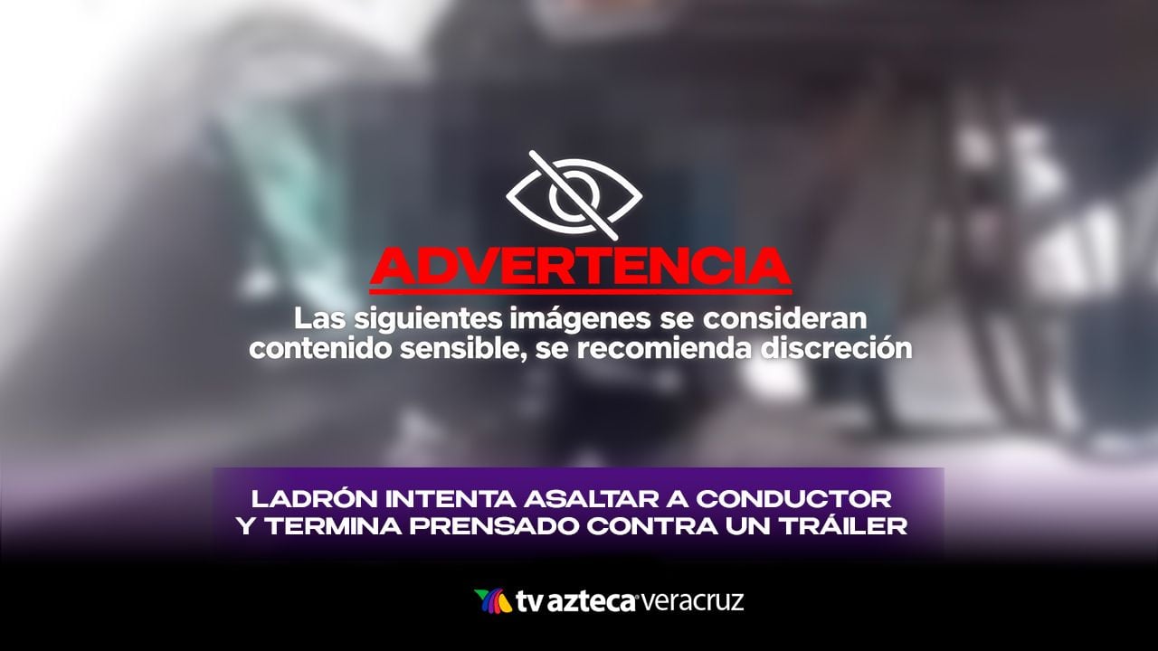 ¡Le salió MAL! Ladrón intenta ASALTAR a conductor y termina prensado contra un tráiler