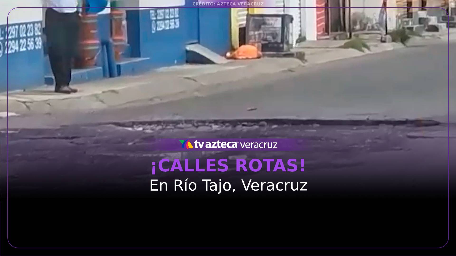 Baches y encharcamientos dificultan circular por Río Tajo, en Lomas de Río Medio 4.