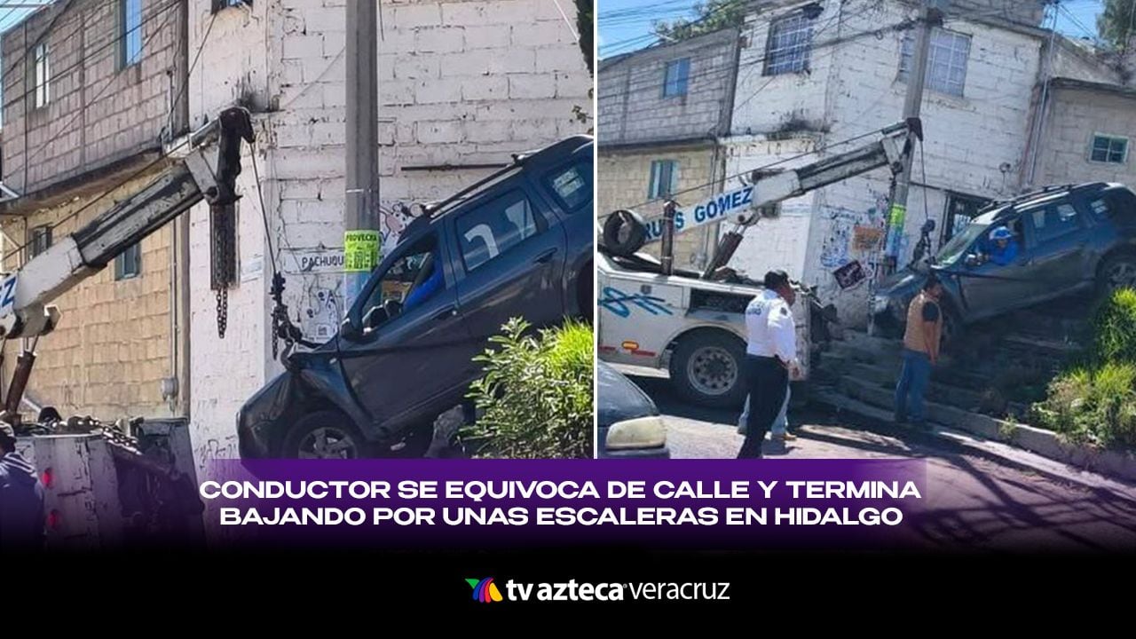 Auto en escaleras