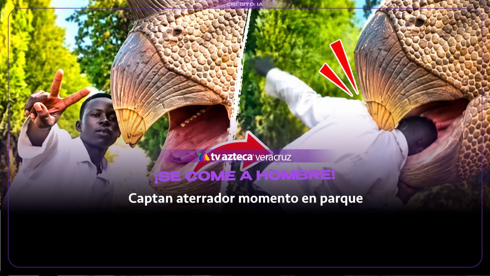 ¡DINOSAURIO SE COME A UN HOMBRE! Captan aterrador momento en parque; ¿murió? (+VIDEO)