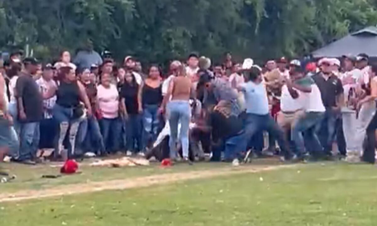 ¡Todos contra todos! Revelan VIDEO de BRUTAL batalla campal en final de beisbol en Veracruz