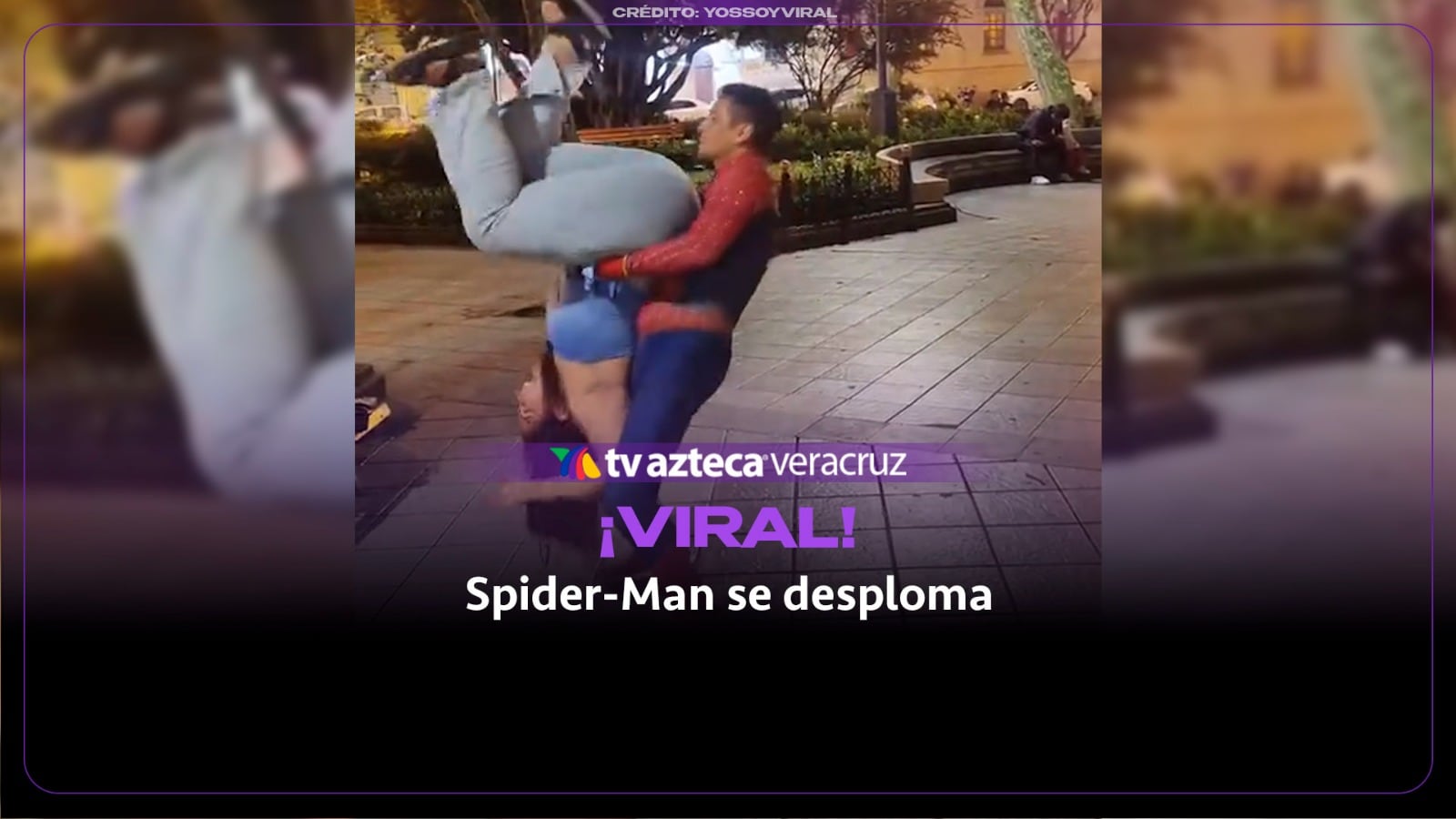 ¡PERDIÓ SUS PODERES! Hombre vestido de Spider-Man se desploma al cargar a una mujer (+VIDEO) 