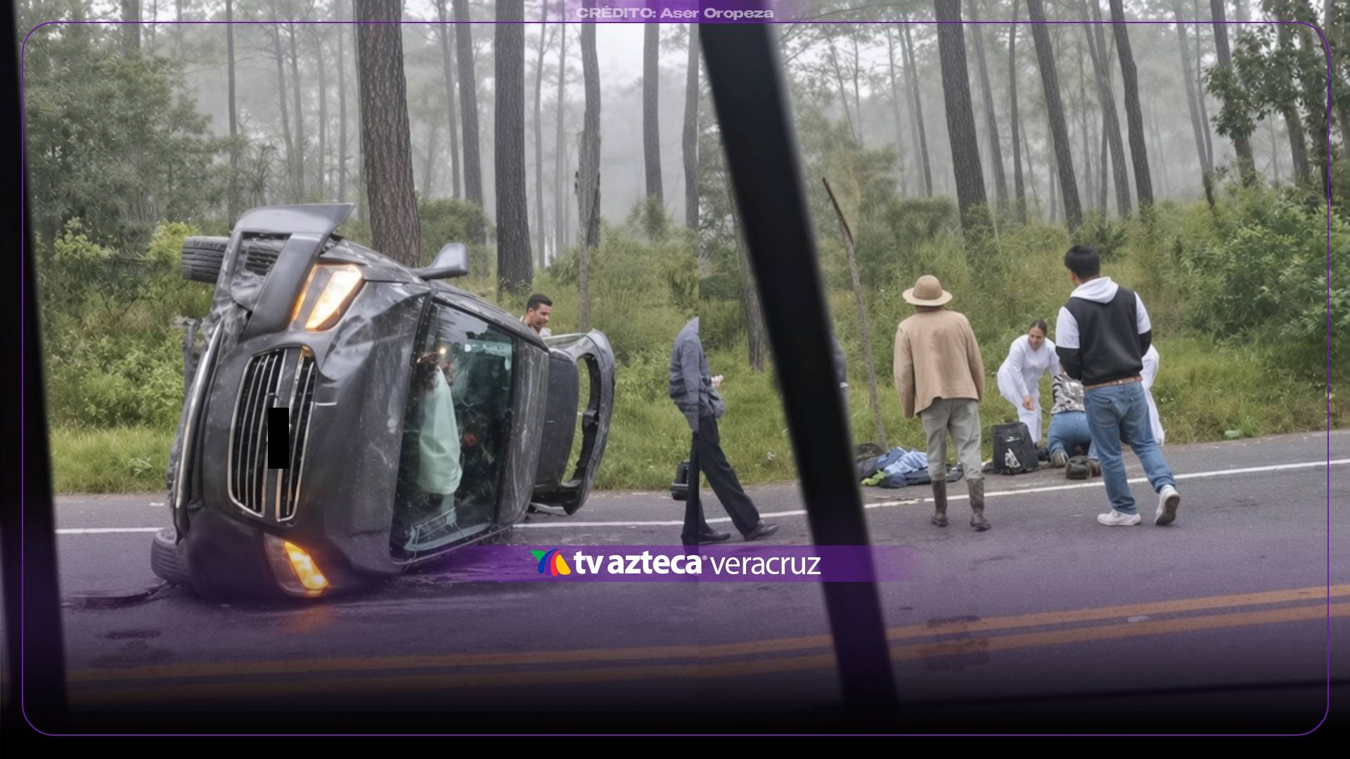 Terrible volcadura de vehículo en carretera de Veracruz; viajaban adultos y menores
