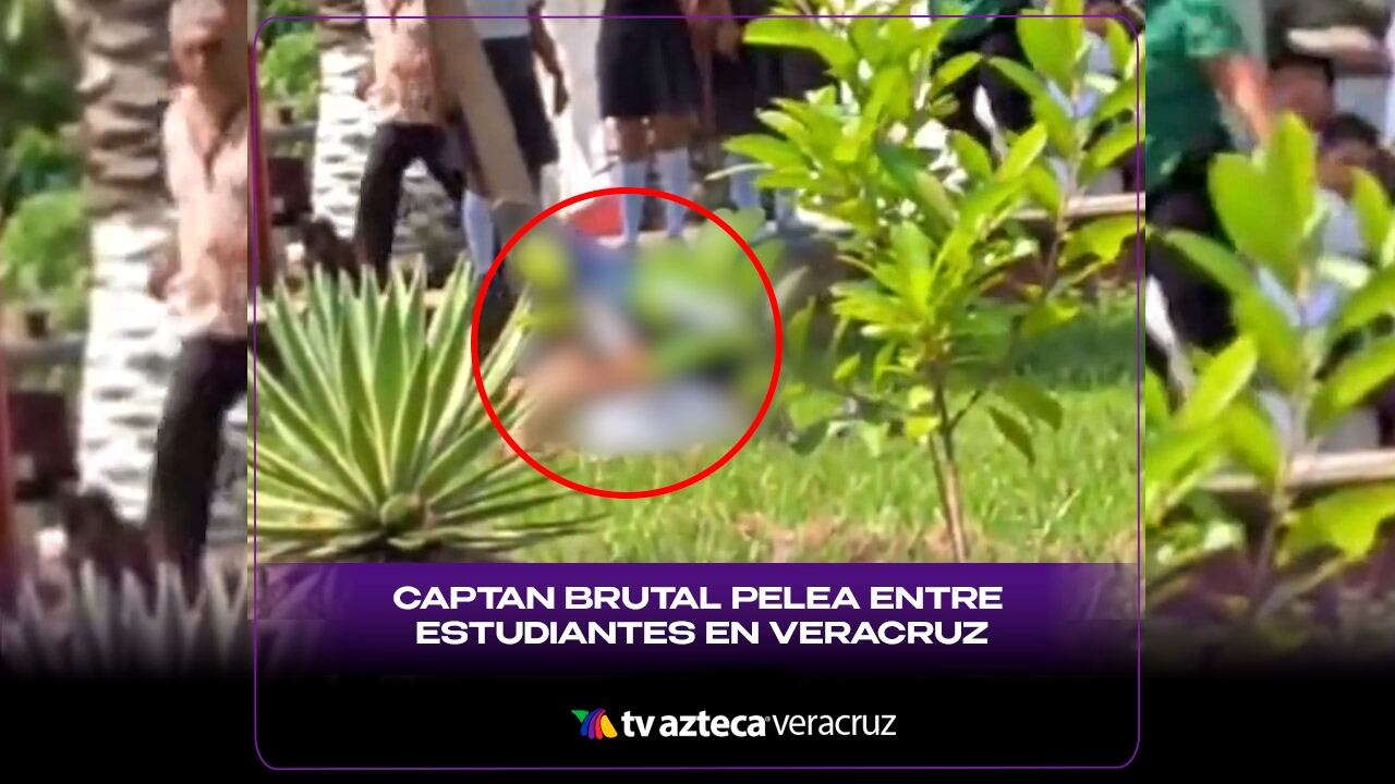 Captan brutal pelea entre estudiantes en Veracruz