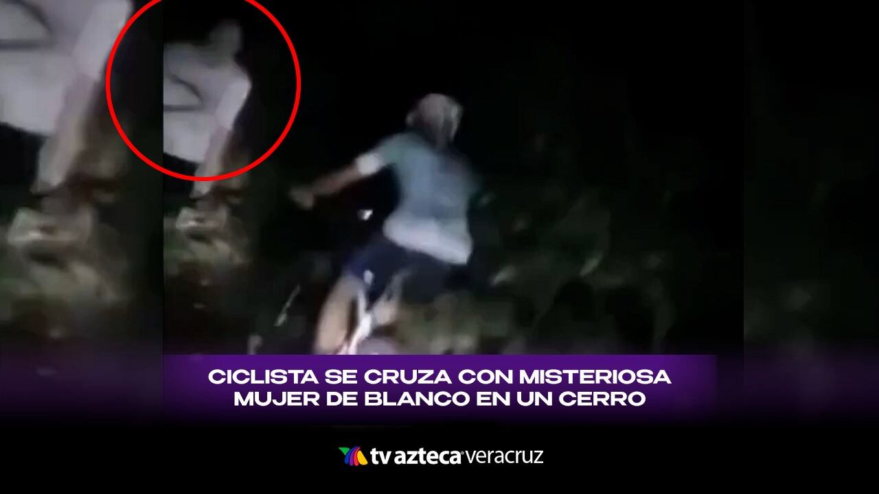 Ciclista se cruza con misteriosa mujer de blanco en un cerro