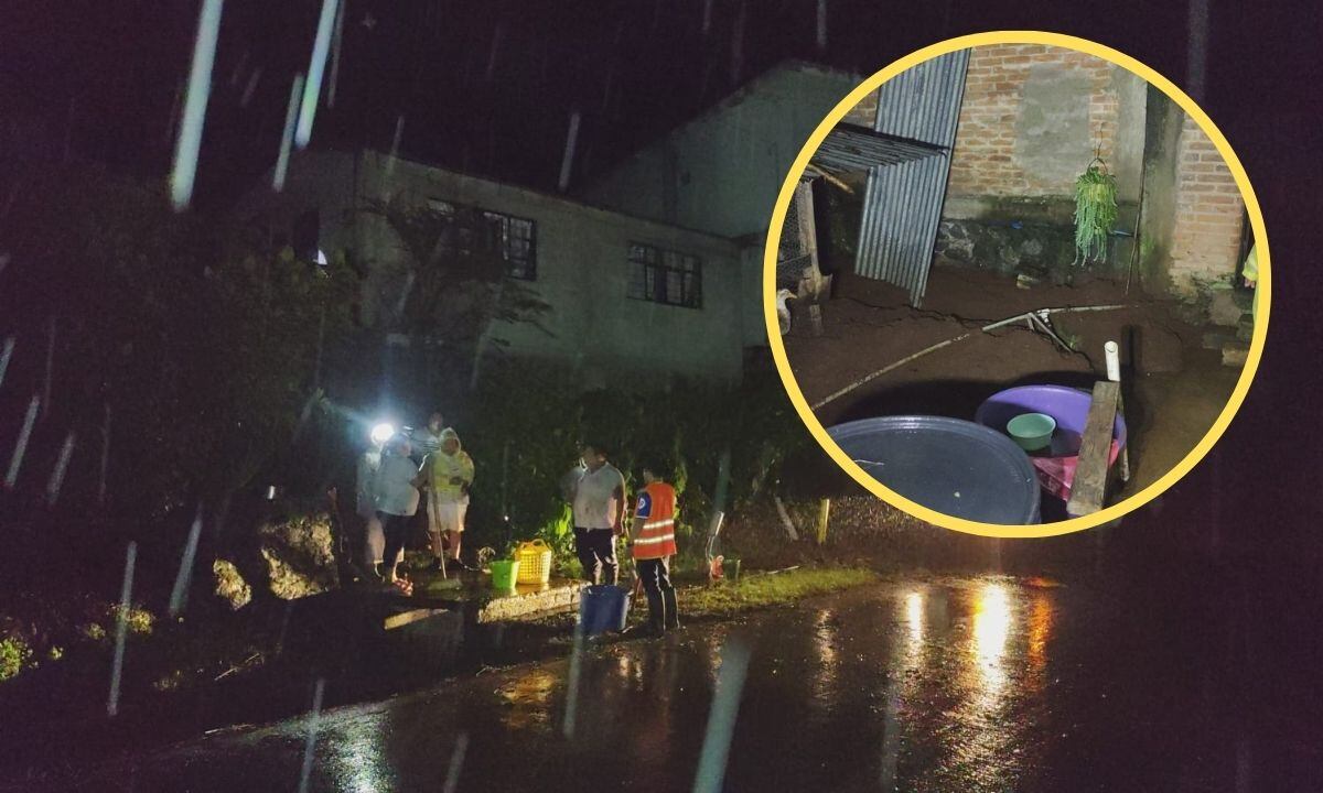¡SE VIENE EL CERRO! Ladera se desprende y afecta viviendas tras fuertes lluvias en Veracruz