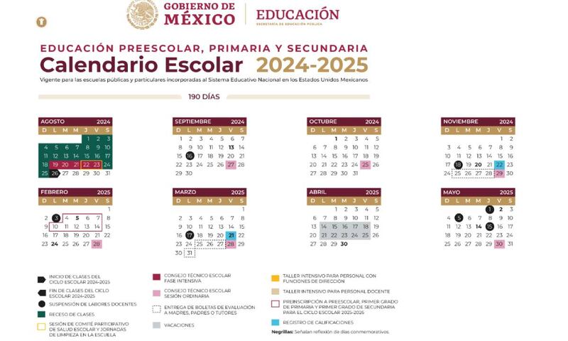 Calendario SEP vacaciones Veracruz