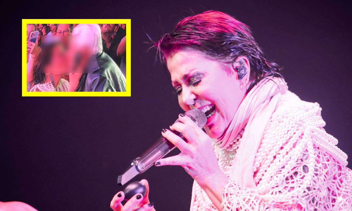 Alejandra Guzman besa a su papa en pleno concierto.