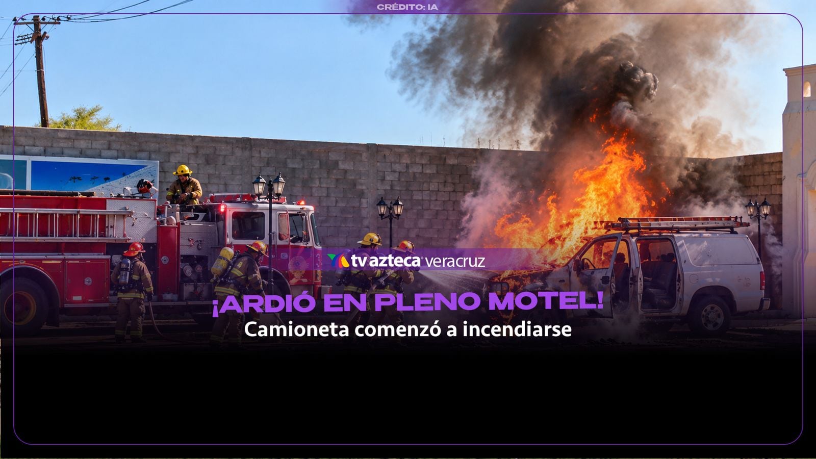 ¡Se puso CALIENTE el motel! Camioneta se INCENDIA dentro de las instalaciones y provoca evacuación