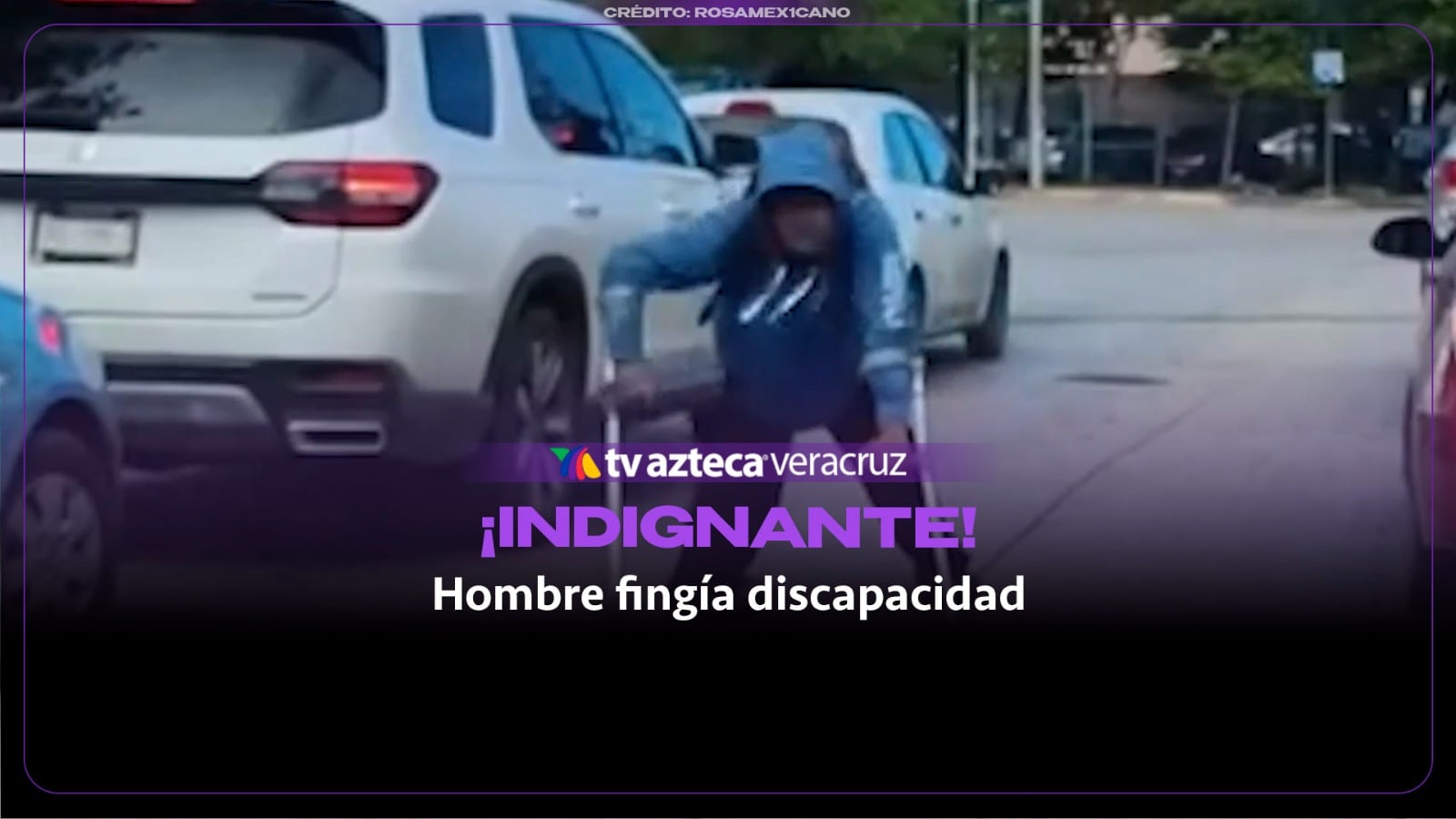 ¡INDIGNANTE! Captan a un hombre que fingía discapacidad para pedir dinero en semáforos