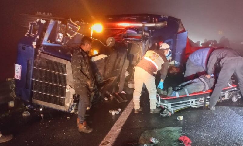 Persona lesionada en accidente ocurrido en la autopista Perote-Xalapa