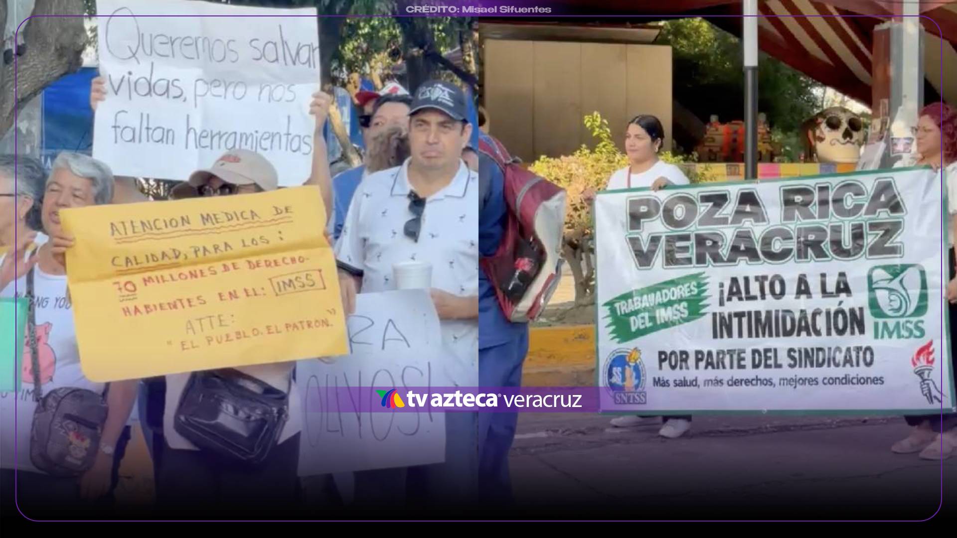 Trabajadores del IMSS marchan en Poza Rica; denuncian carencias