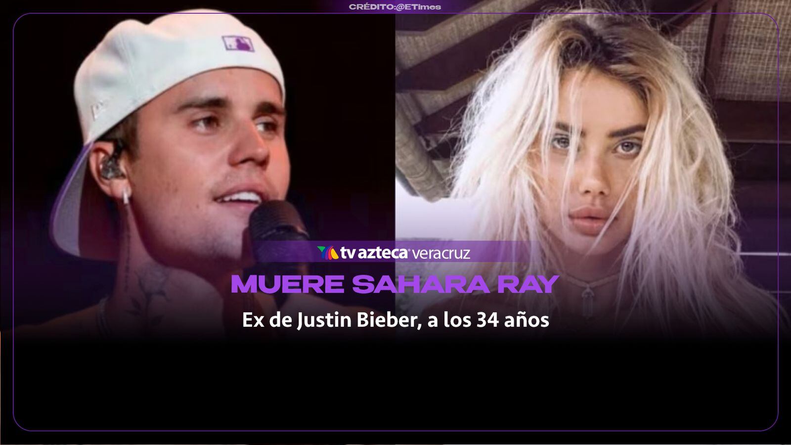 ¡DE LUTO! MUERE Sahara Ray, ex de Justin Bieber, a los 34 años; ¿qué le pasó?