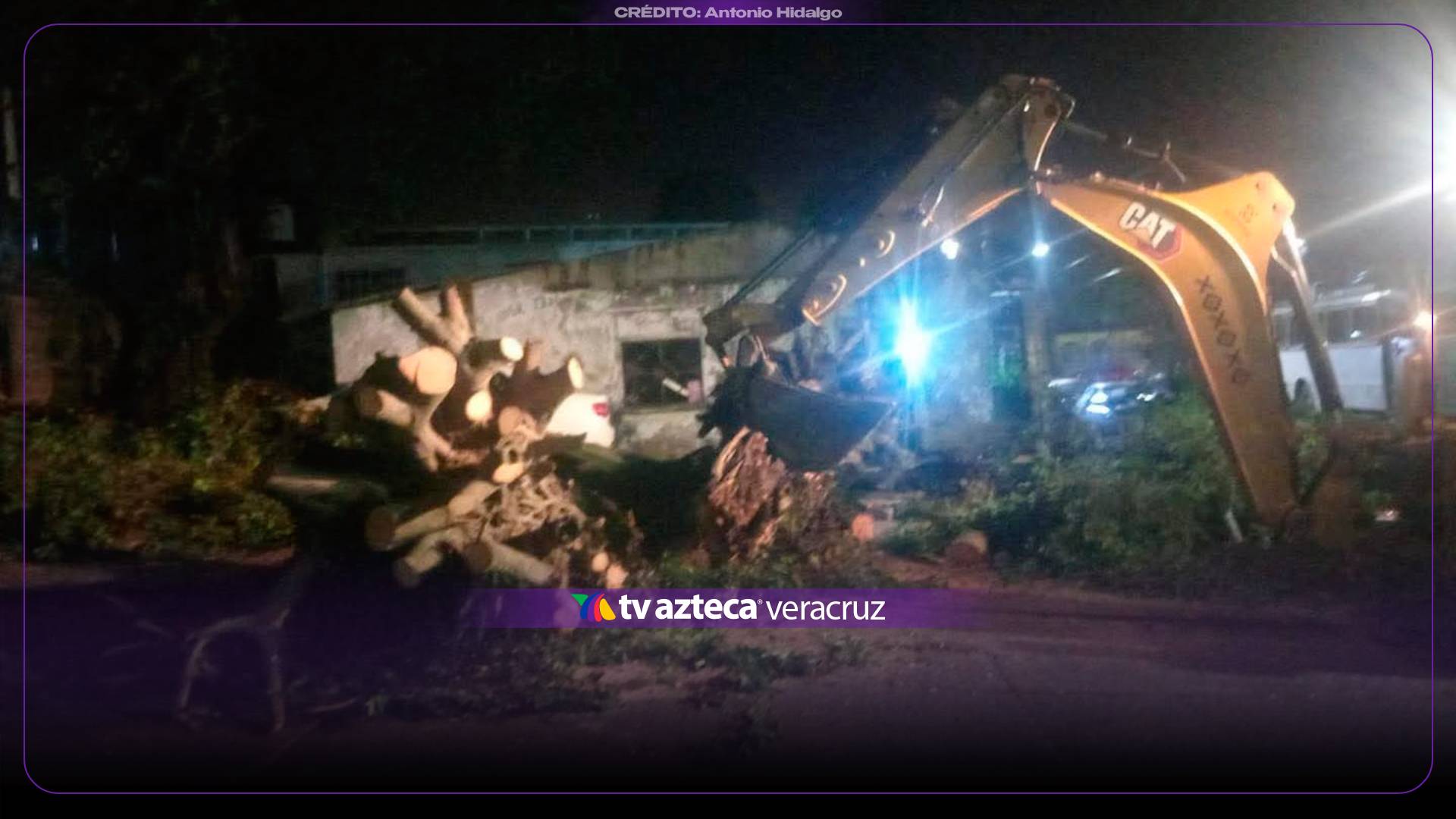 La caída de árboles y ramas ocasionó cierres viales en Nanchital.