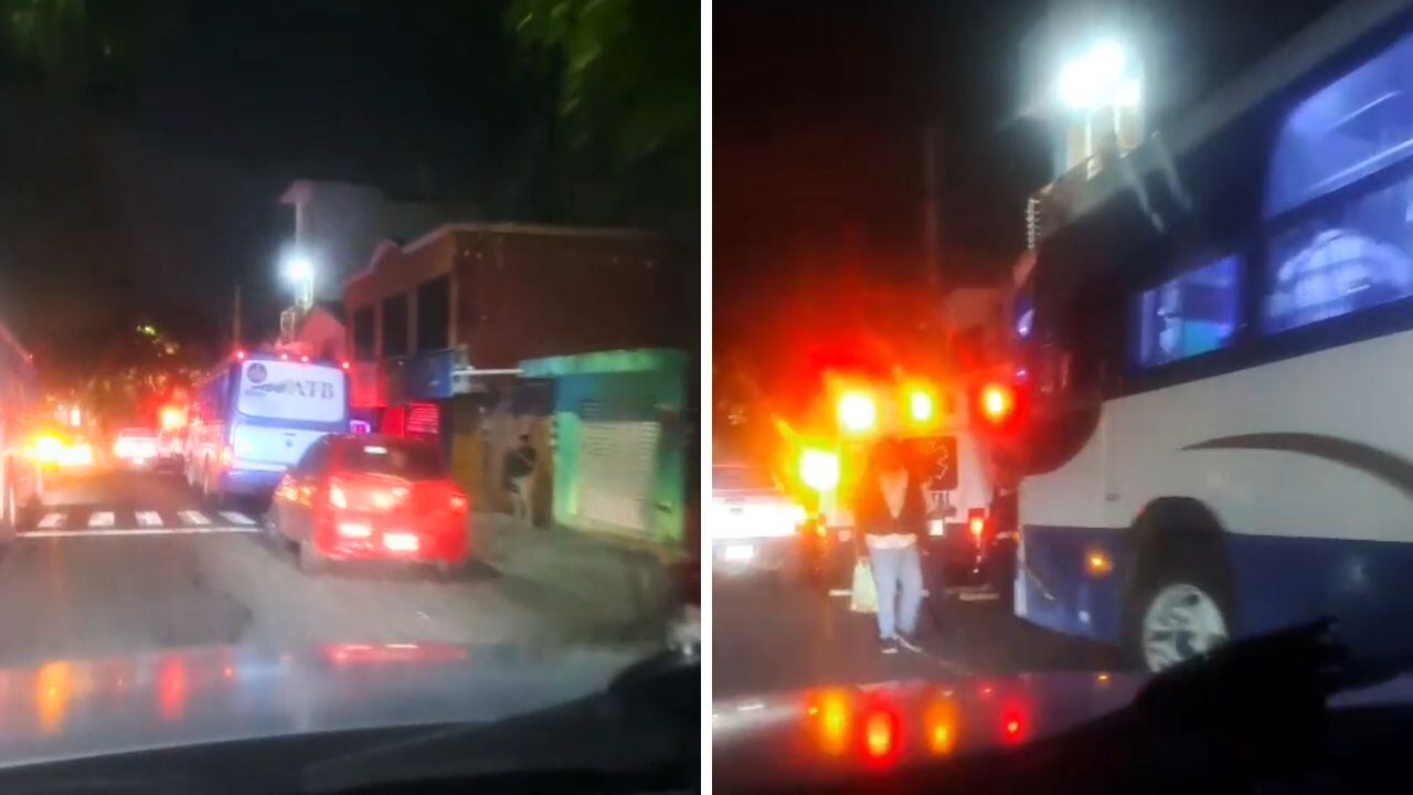Los cristales de la unidad se rompieron durante el incidente registrado sobre avenida Xalapa.