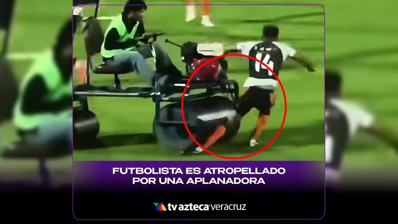 ¡PASÓ SOBRE SUS PIERNAS! Futbolista es atropellado por una aplanadora; captan momento exacto