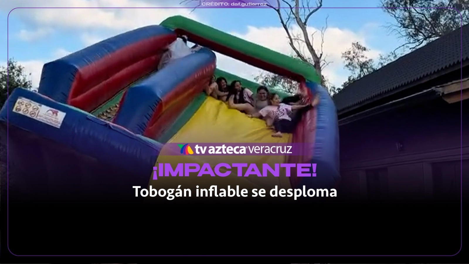 ¡IMPACTANTE! Tobogán inflable se desploma con varias mujeres durante despedida de soltera (+VIDEO)    