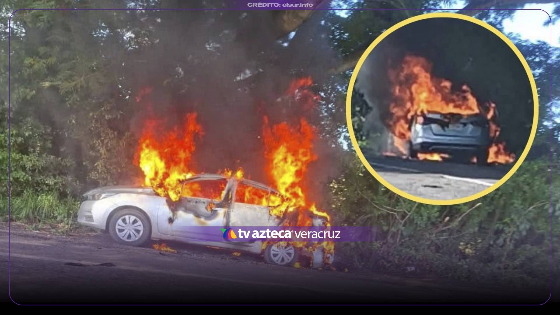 ¡TRAGEDIA! Revelan FOTOS de persona CALCINADA dentro de un auto en carretera de Veracruz
